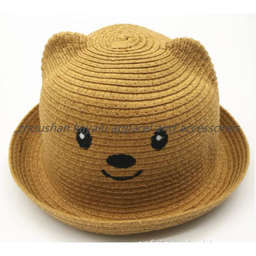 قبعة قش كروشيه لطيفة للأطفال